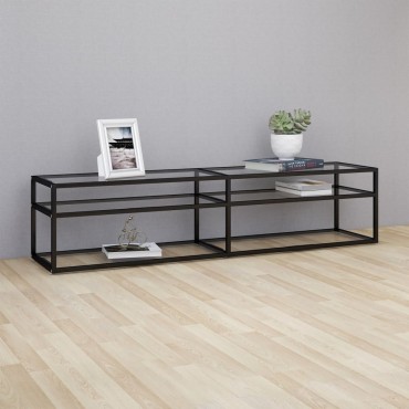 vidaXL Έπιπλο Τηλεόρασης Διαφανές 180x40x40,5cm από Ψημένο Γυαλί