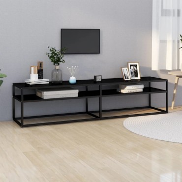 vidaXL Έπιπλο Τηλεόρασης Μαύρο 180x40x40,5cm από Γυαλί Ασφαλ.