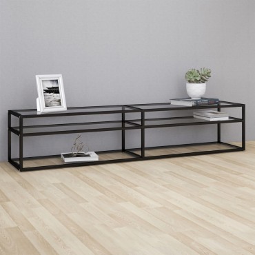 vidaXL Έπιπλο Τηλεόρασης Διαφανές 200x40x40,5cm από Γυαλί Ασφαλ.