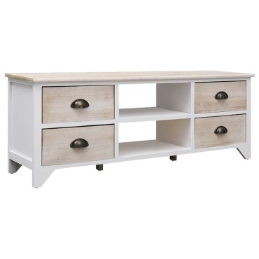 vidaXL Έπιπλο Τηλεόρασης 108x30x40cm από Μασίφ Ξύλο Παυλώνιας