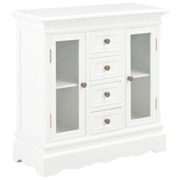 vidaXL Συρταριέρα Λευκή 70x28x70cm από Μασίφ Ξύλο Πεύκου 1 τεμ.