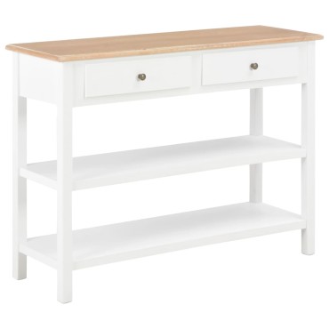 vidaXL Κονσόλα Λευκή 110x35x80cm από MDF 1 τεμ.