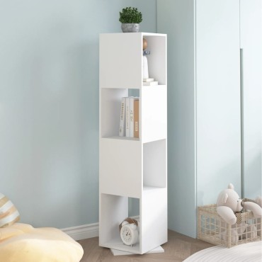 vidaXL Ντουλάπι Περιστρεφόμενο Λευκό 34,5x34,5x75,5cm Επεξ. Ξύλο 1 τεμ.