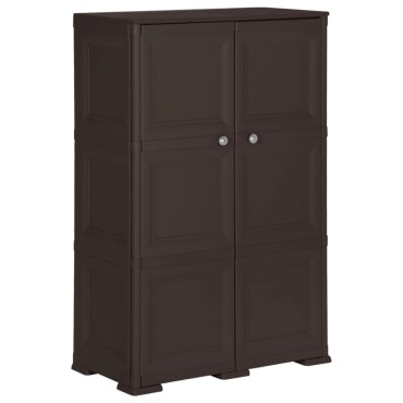 vidaXL Πλαστικό Ντουλάπι Καφέ 79x43x125cm με Σχέδιο Ξύλου 1 τεμ.