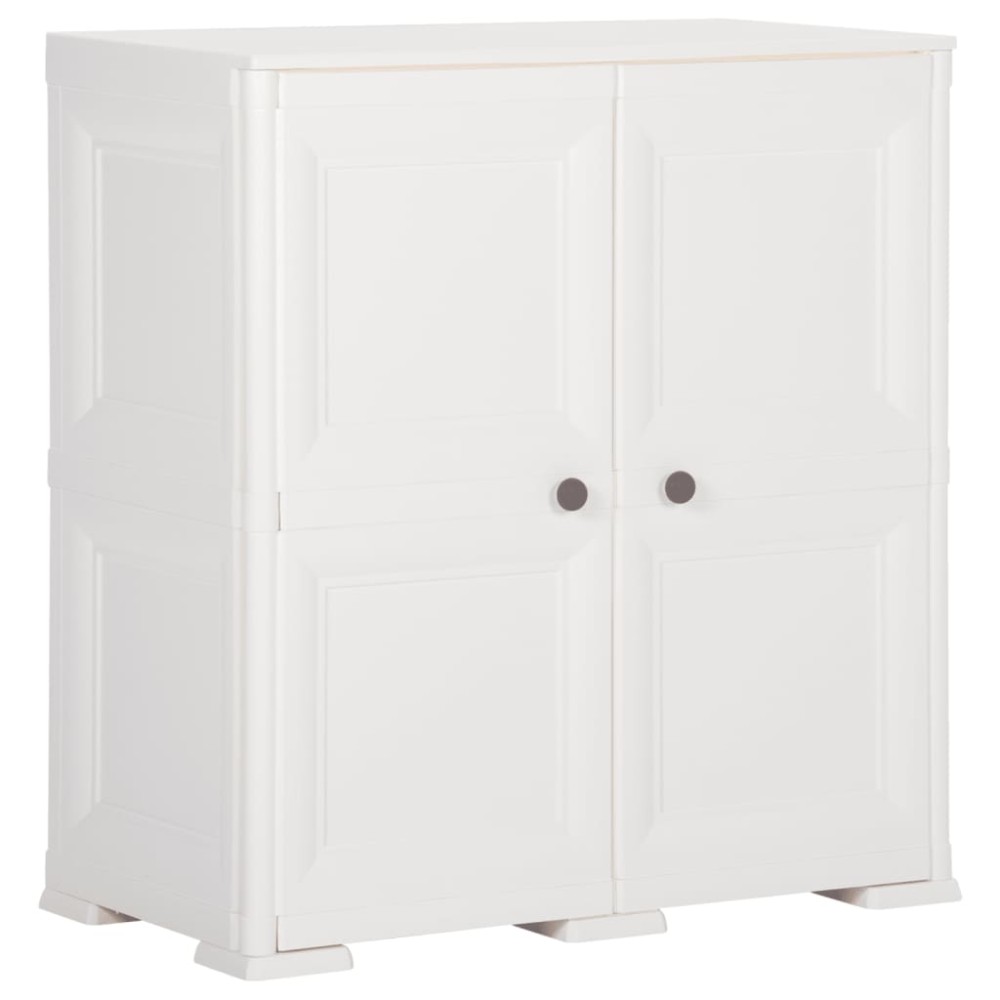 vidaXL Πλαστικό Ντουλάπι Angora Λευκό 79x43x85,5cm με Σχέδιο Ξύλου 1 τεμ.