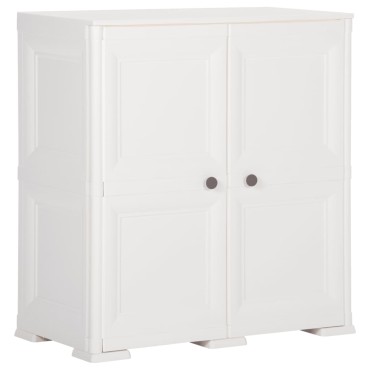 vidaXL Πλαστικό Ντουλάπι Angora Λευκό 79x43x85,5cm με Σχέδιο Ξύλου 1 τεμ.