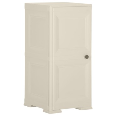 vidaXL Πλαστικό Ντουλάπι Κρεμ Ανοιχτό 40x43x85,5cm με Σχέδιο Ξύλου 1 τεμ.