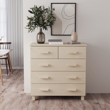 vidaXL Συρταριέρα HAMAR Καφέ Μελί 79x40x80cm Μασίφ Ξύλο Πεύκου 1 τεμ.