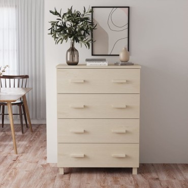 vidaXL Συρταριέρα HAMAR Καφέ Μελί 79x40x103,5cm Μασίφ Ξύλο Πεύκου 1 τεμ.