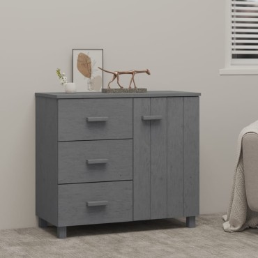 vidaXL Συρταριέρα HAMAR Σκ. Γκρι 90x40x80cm Μασίφ Ξύλο Πεύκου 1 τεμ.