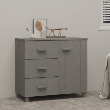 vidaXL Συρταριέρα HAMAR Αν. Γκρι 90x40x80cm Μασίφ Ξύλο Πεύκου 1 τεμ.