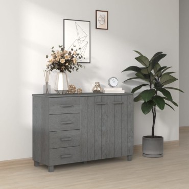 vidaXL Συρταριέρα HAMAR Σκ. Γκρι 113x40x80cm Μασίφ Ξύλο Πεύκου 1 τεμ.