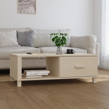 vidaXL Τραπεζάκι Σαλονιού HAMAR Μελί 100x55x35cm Μασίφ Ξύλο Πεύκου 1 τεμ.
