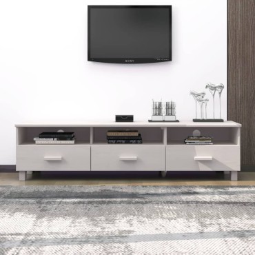 vidaXL Έπιπλο Τηλεόρασης HAMAR Λευκό 158x40x40cm Μασίφ Ξύλο Πεύκου