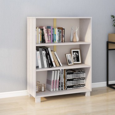 vidaXL Βιβλιοθήκη HAMAR Λευκή 85x35x112cm από Μασίφ Ξύλο Πεύκου 1 τεμ.