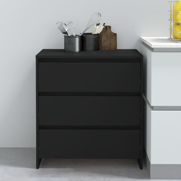 vidaXL Μπουφές Μαύρος 70x41x75cm από Επεξεργασμένο Ξύλο 1 τεμ.