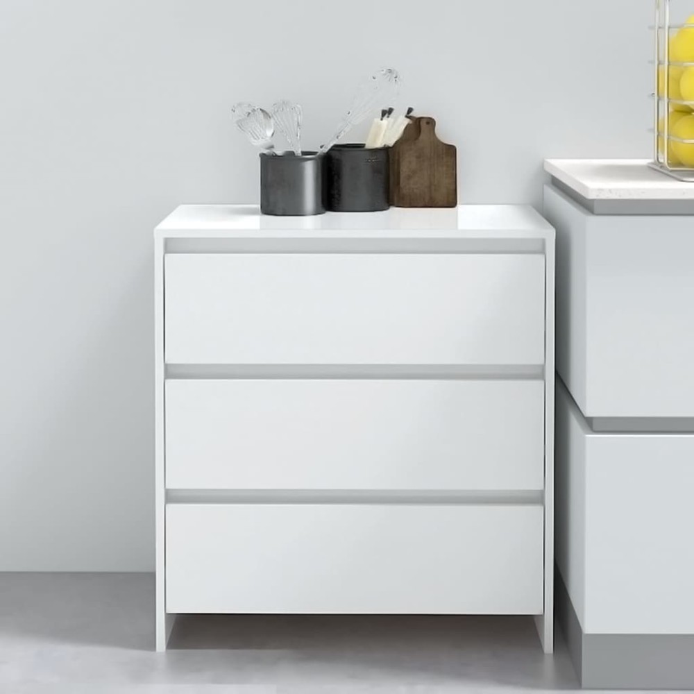 vidaXL Μπουφές Γυαλιστερό Λευκό 70x41x75cm Επεξεργασμένο Ξύλο 1 τεμ.