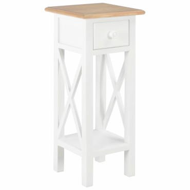 vidaXL Τραπεζάκι Βοηθητικό Λευκό 27x27x65,5cm Ξύλινο 1 τεμ.