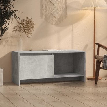 vidaXL Έπιπλο Τηλεόρασης Γκρι Σκυροδέματος 90x35x40cm Επεξ. Ξύλο