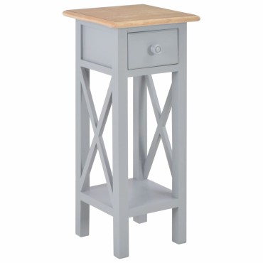 vidaXL Τραπεζάκι Βοηθητικό Γκρι 27x27x65,5cm Ξύλινο 1 τεμ.
