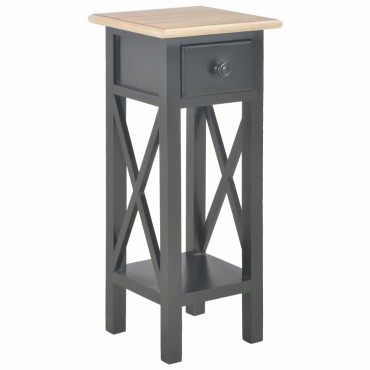 vidaXL Τραπεζάκι Βοηθητικό Μαύρο 27x27x65,5cm Ξύλινο 1 τεμ.