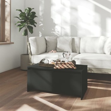 vidaXL Τραπεζάκι Σαλονιού Μαύρο 90x50x41,5cm Επεξεργασμένο Ξύλο 1 τεμ.