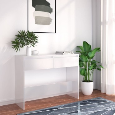 vidaXL Τραπέζι Κονσόλα Λευκό 100x35x76,5cm Επεξεργασμένο Ξύλο 1 τεμ.
