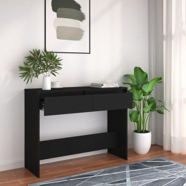 vidaXL Τραπέζι Κονσόλα Μαύρο 100x35x76,5cm Επεξεργασμένο Ξύλο 1 τεμ.