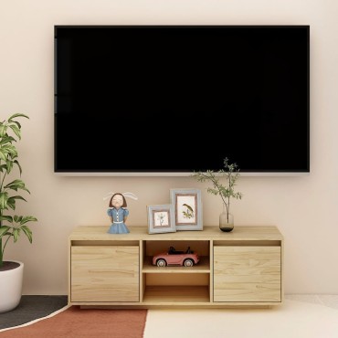 vidaXL Έπιπλο Τηλεόρασης 110x30x40cm από Μασίφ Ξύλο Πεύκου