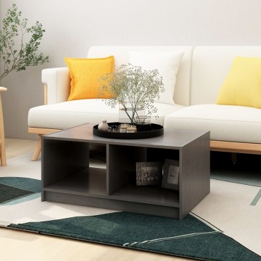 vidaXL Τραπεζάκι Σαλονιού Γκρι 75x50x33,5cm από Μασίφ Ξύλο Πεύκου 1 τεμ.