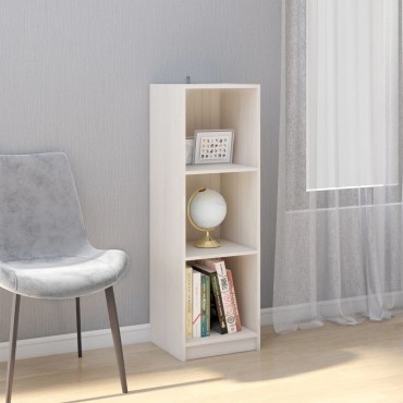 vidaXL Βιβλιοθήκη/Διαχωρ. Χώρου Λευκό 36x33x110cm Μασίφ Ξύλο Πεύκου 1 τεμ.