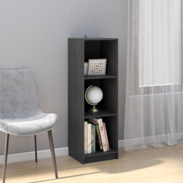 vidaXL Βιβλιοθήκη/Διαχωρ. Χώρου Γκρι 36x33x110cm Μασίφ Ξύλο Πεύκου 1 τεμ.