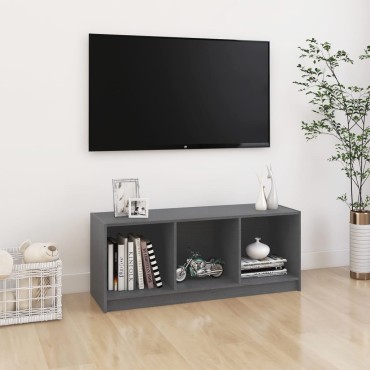 vidaXL Έπιπλο Τηλεόρασης Γκρι 104x33x41cm από Μασίφ Ξύλο Πεύκου