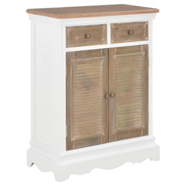 vidaXL Μπουφές Ψηλός Λευκός 60x30x80cm από Μασίφ Ξύλο 1 τεμ.