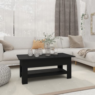 vidaXL Τραπεζάκι Σαλονιού Μαύρο 102x55x42cm από Επεξεργ. Ξύλο 1 τεμ.
