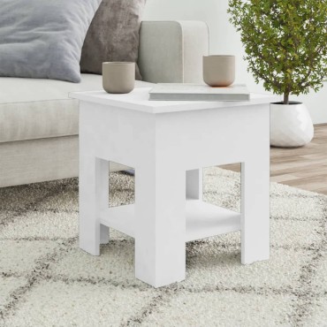 vidaXL Τραπεζάκι Σαλονιού Λευκό 40x40x42cm από Συνθετικό Ξύλο 1 τεμ.