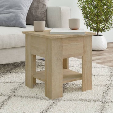 vidaXL Τραπεζάκι Σαλονιού Sonoma Δρυς 40x40x42cm από Συνθ. Ξύλο 1 τεμ.