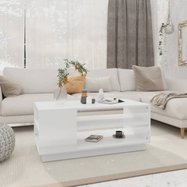 vidaXL Τραπεζάκι Σαλονιού Λευκό 102x55x43cm από Μοριοσανίδα 1 τεμ.