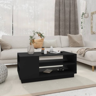 vidaXL Τραπεζάκι Σαλονιού Μαύρο 102x55x43cm από Μοριοσανίδα 1 τεμ.