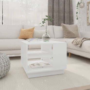 vidaXL Τραπεζάκι Σαλονιού Λευκό 55x55x43cm από Επεξεργ. Ξύλο 1 τεμ.