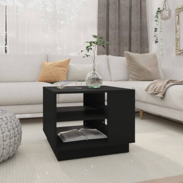 vidaXL Τραπεζάκι Σαλονιού Μαύρο 55x55x43cm από Μοριοσανίδα 1 τεμ.