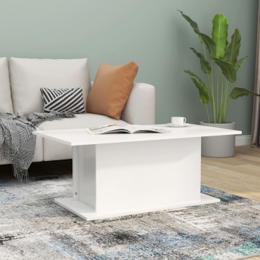 vidaXL Τραπεζάκι Σαλονιού Λευκό 102x55,5x40cm από Επεξεργασμένο Ξύλο 1 τεμ.