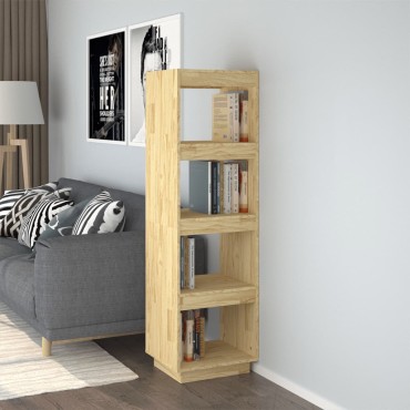 vidaXL Βιβλιοθήκη/Διαχωριστικό Χώρου Γκρι 40x35x135cm Μασίφ Πεύκο 1 τεμ.