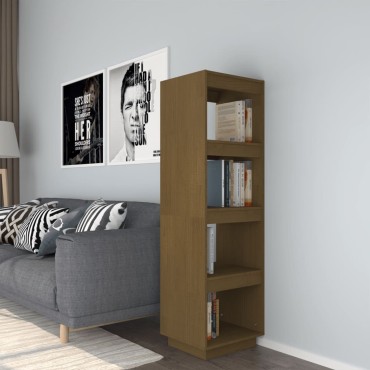 vidaXL Βιβλιοθήκη/Διαχωριστικό Χώρου Μελί 40x35x135cm Μασίφ Πεύκο 1 τεμ.