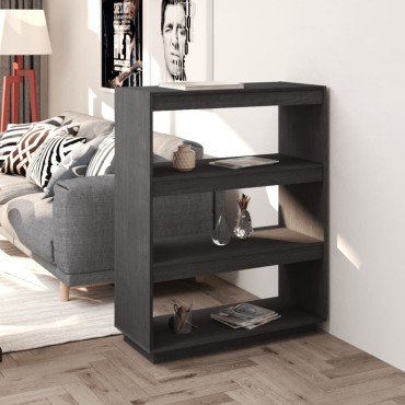 vidaXL Βιβλιοθήκη/Διαχωριστικό Χώρου Γκρι 80x35x103cm Μασίφ Πεύκο 1 τεμ.