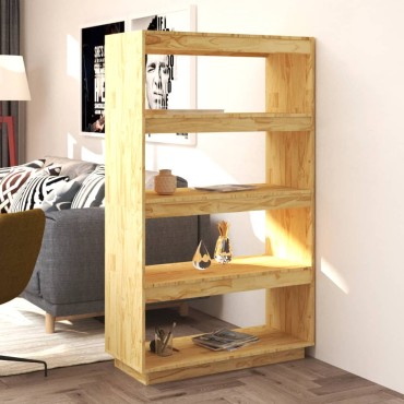 vidaXL Βιβλιοθήκη/Διαχωριστικό Χώρου 80x35x135cm Μασίφ Ξύλο Πεύκου 1 τεμ.