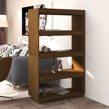 vidaXL Βιβλιοθήκη/Διαχωριστικό Χώρου Μελί 80x35x135cm Μασίφ Πεύκο 1 τεμ.