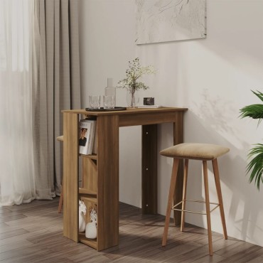vidaXL Τραπέζι Κονσόλα με Ράφι Καφέ Δρυς 102x50x103,5cm Επεξεργ. Ξύλο 1 τεμ.