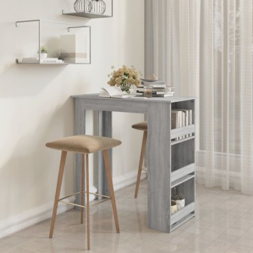 vidaXL Τραπέζι Μπαρ με Ράφια Sonoma Δρυς 102x50x103,5cm Επεξεργ. Ξύλο 1 τεμ.