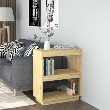vidaXL Βιβλιοθήκη 60x35x71cm από Μασίφ Ξύλο Πεύκου 1 τεμ.
